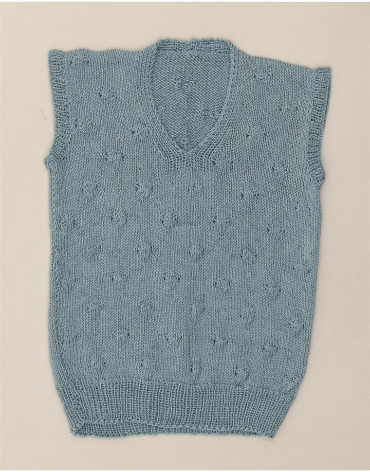 VINTAGE Womens Vest Tank Top UK 8 Small Blue Vintage Vintage and Second-Hand Vintage from Messina Hembry 