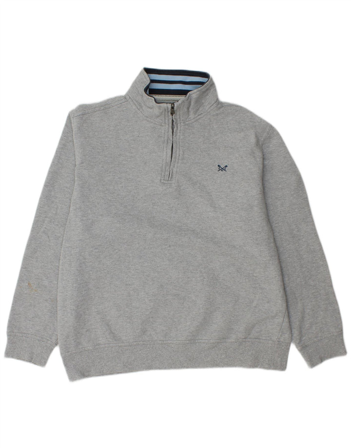 CREW CLOTHING Damska bluza z zamkiem błyskawicznym, UK 20 2XL, szara bawełna