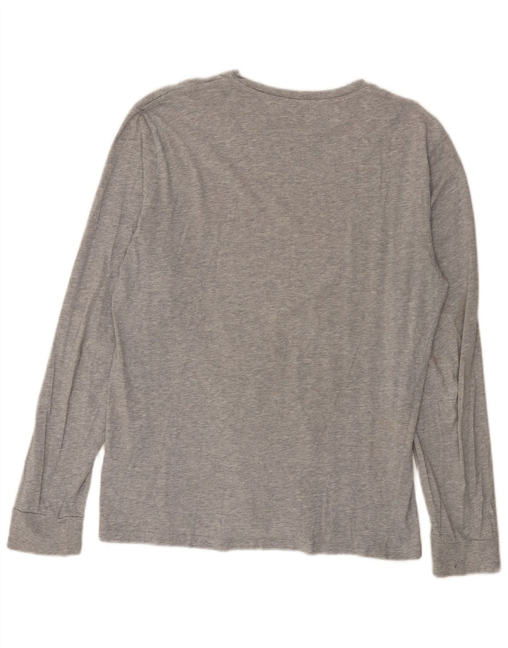 Męski graficzny top Levi's z długim rękawem, średnioszary, bawełniany