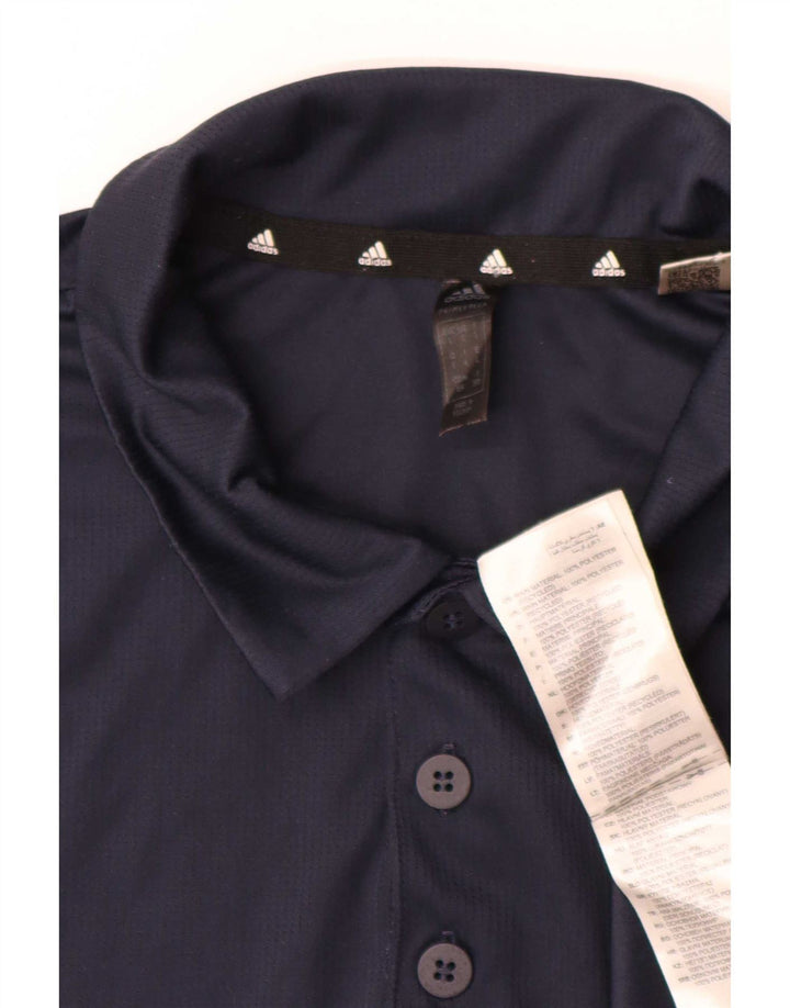 Adidas Mens Polo Shirt Large Navy Blue Polyester