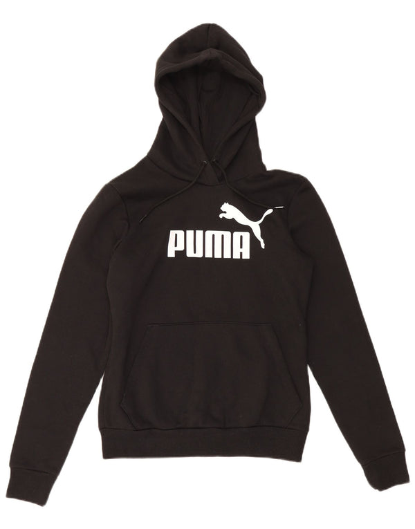 Damski sweter z kapturem Puma z grafiką UK 10, mały, czarny, bawełniany