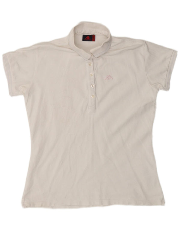 Damska koszulka polo Kappa UK 20 2XL Biała bawełna
