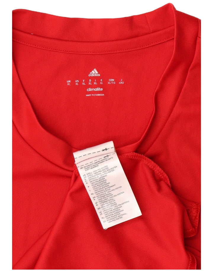 ADIDAS Mens Climalite T-Shirt Top XL Red Polyester