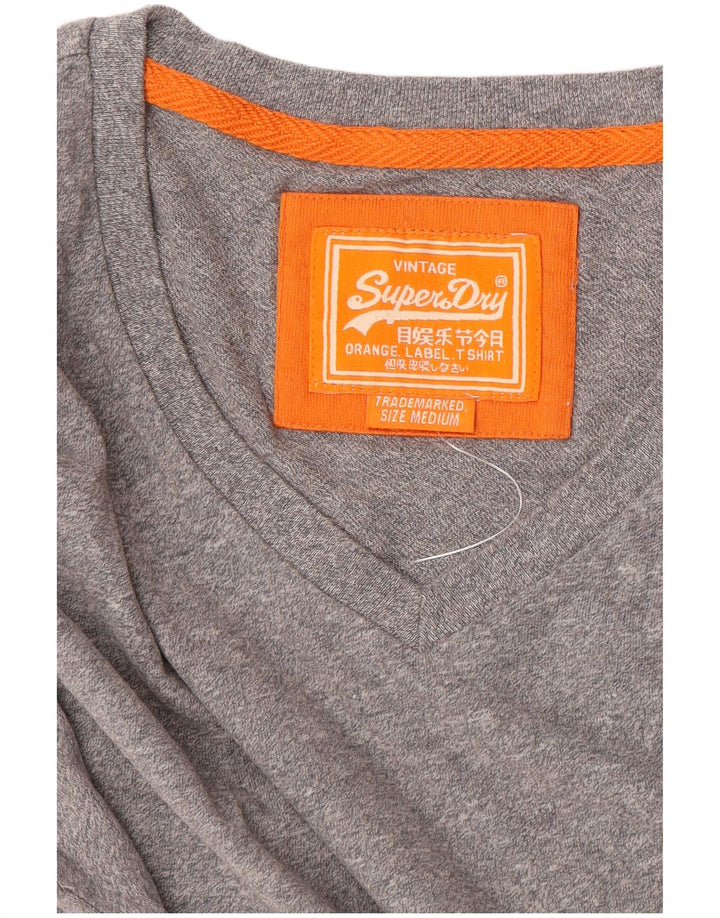 SUPERDRY Mens T-Shirt Top Medium Grey Cotton