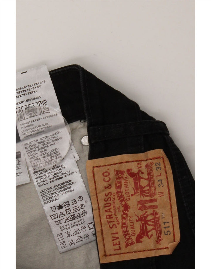 Męskie jeansy LEVI'S 511 Slim W34 L32 Czarna bawełna