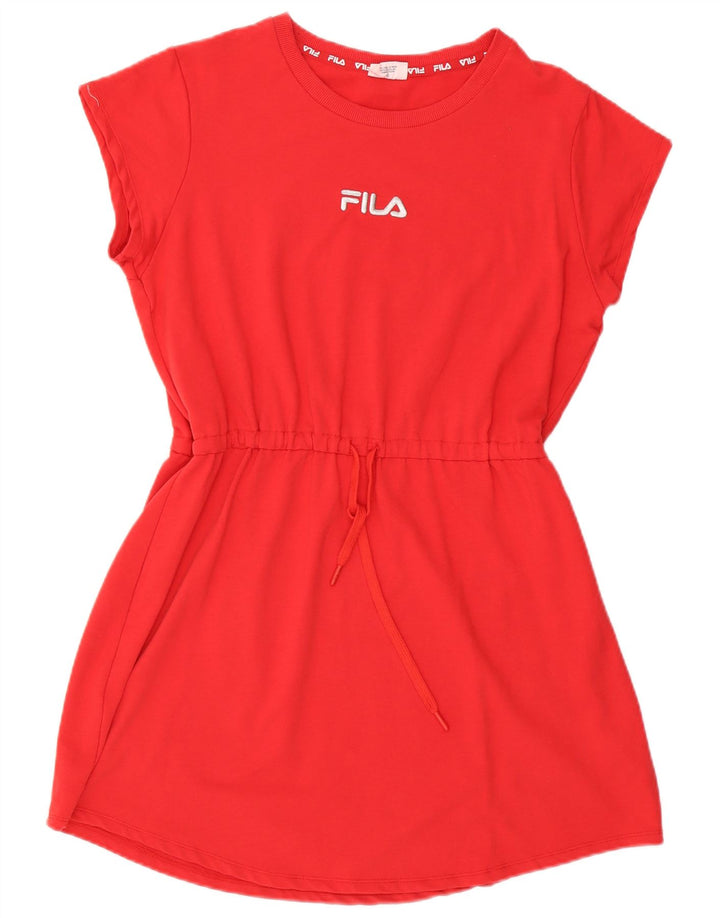 Damska graficzna sukienka podstawowa Fila UK 18 XL czerwona bawełniana