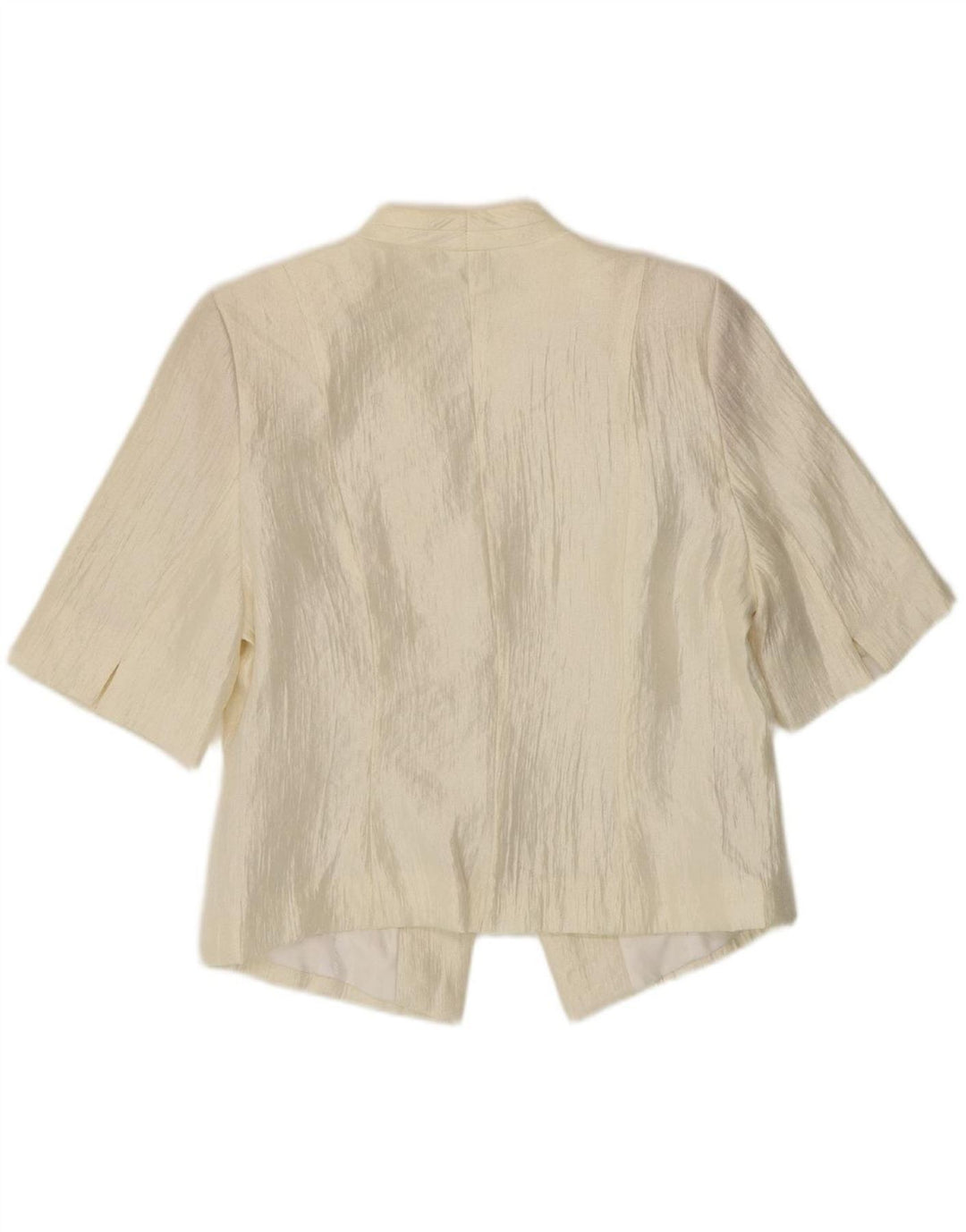 RENE Womens 1 Button Short Sleeve Blazer Jacket IT 42 Medium Off White