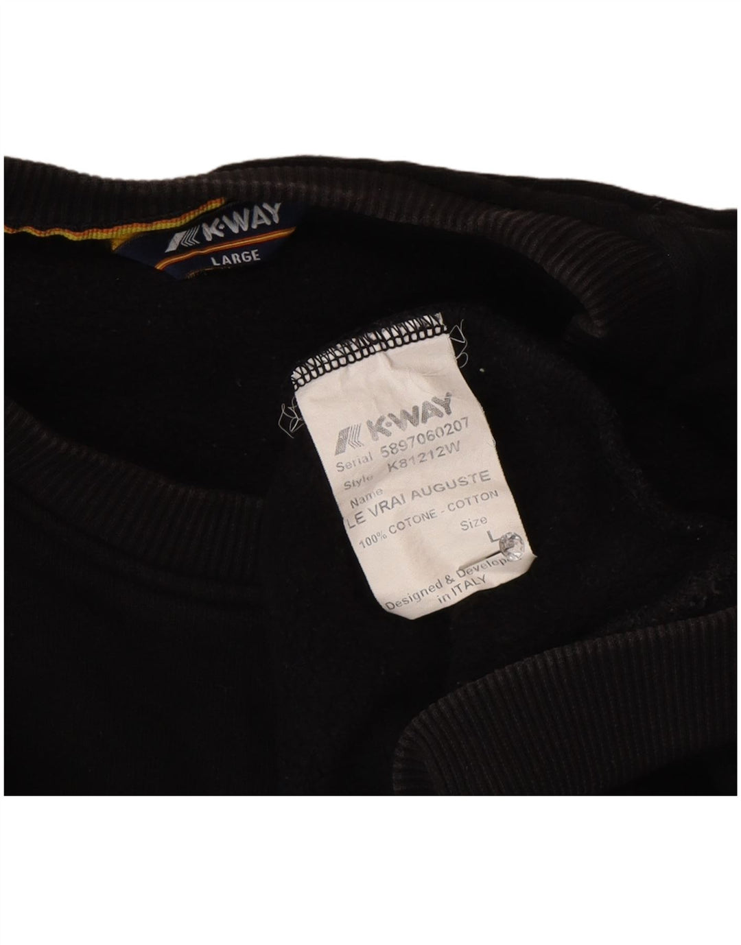 Męski sweter K-Way, duży, czarny, bawełniany
