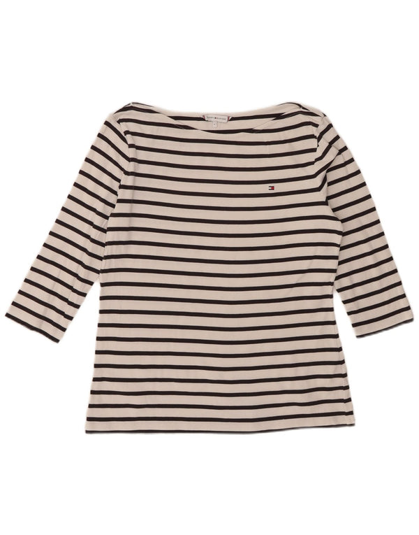 Damski top Tommy Hilfiger z rękawem 3/4, UK 14, duży, bawełniany w białe paski