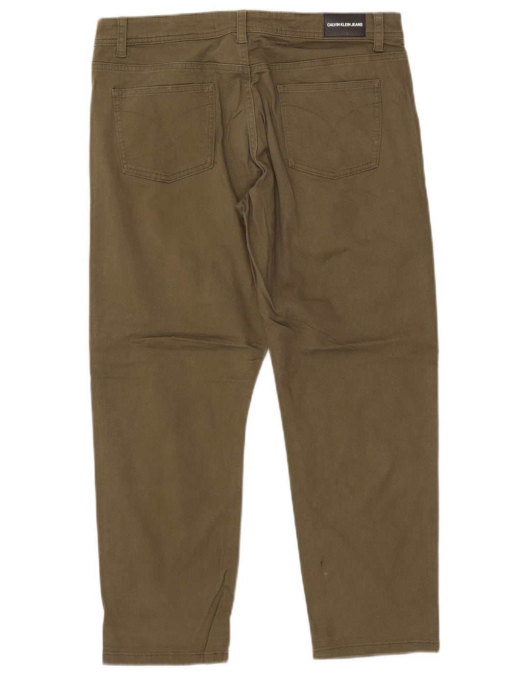 CALVIN KLEIN Damskie zwężane spodnie o kroju US 12 Large W34 L26 Khaki