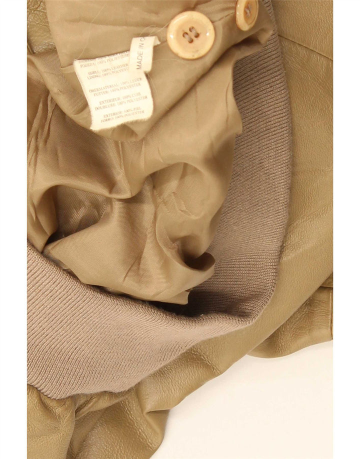 Vintage męska skórzana kurtka bomber UK 42 XL beżowa