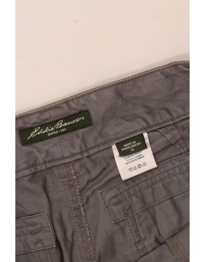 EDDIE BAUER Damskie proste spodnie cargo US 12 Large W35 L30 Szara bawełna