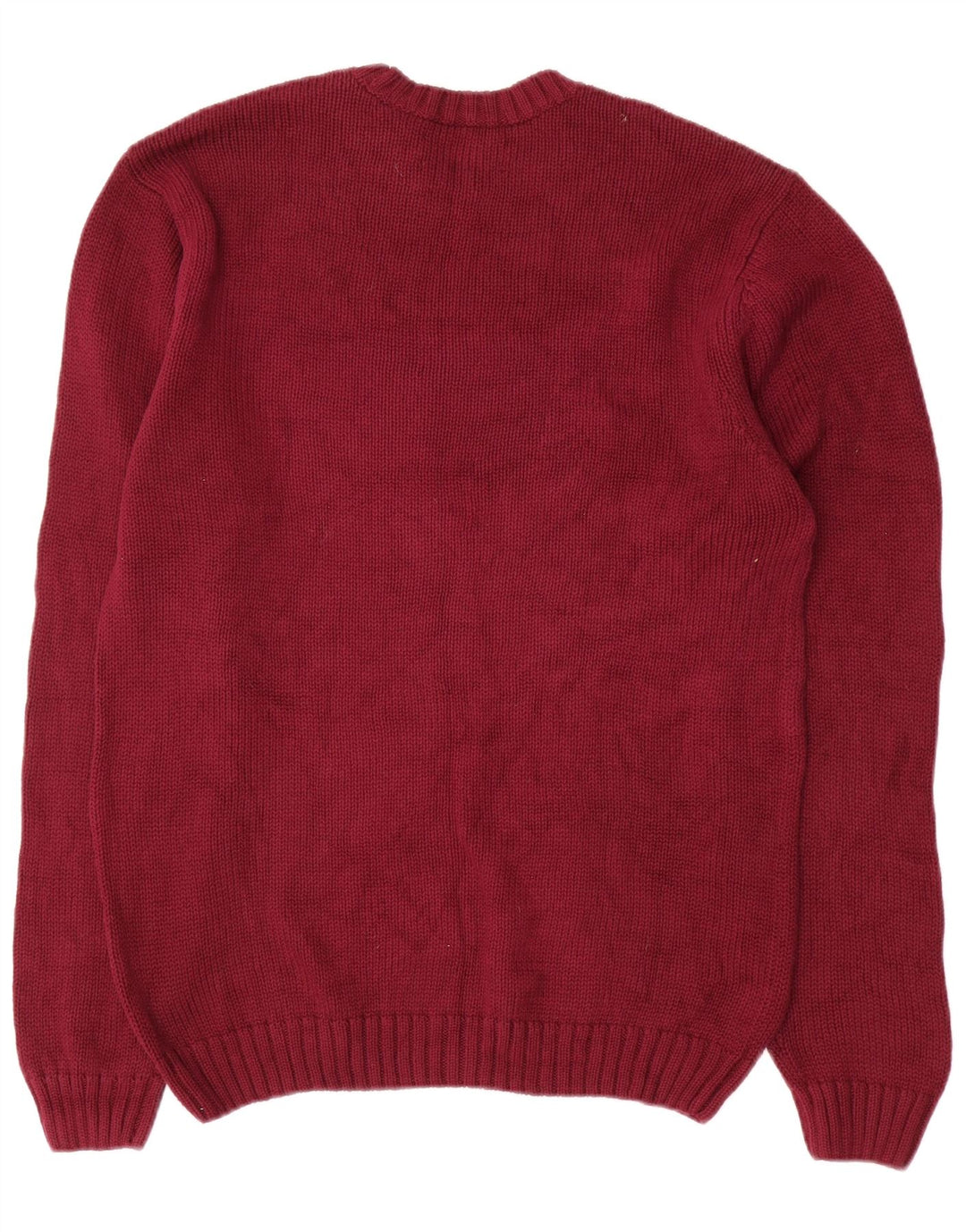 Męski sweter z okrągłym dekoltem Chaps, mały bordowy