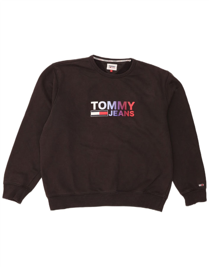 Męska bluza z grafiką Tommy Hilfiger 2XL, czarna bawełna