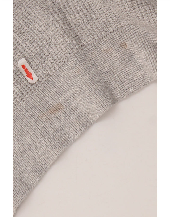 Męski sweter z okrągłym dekoltem Superdry, średnioszary, bawełniany