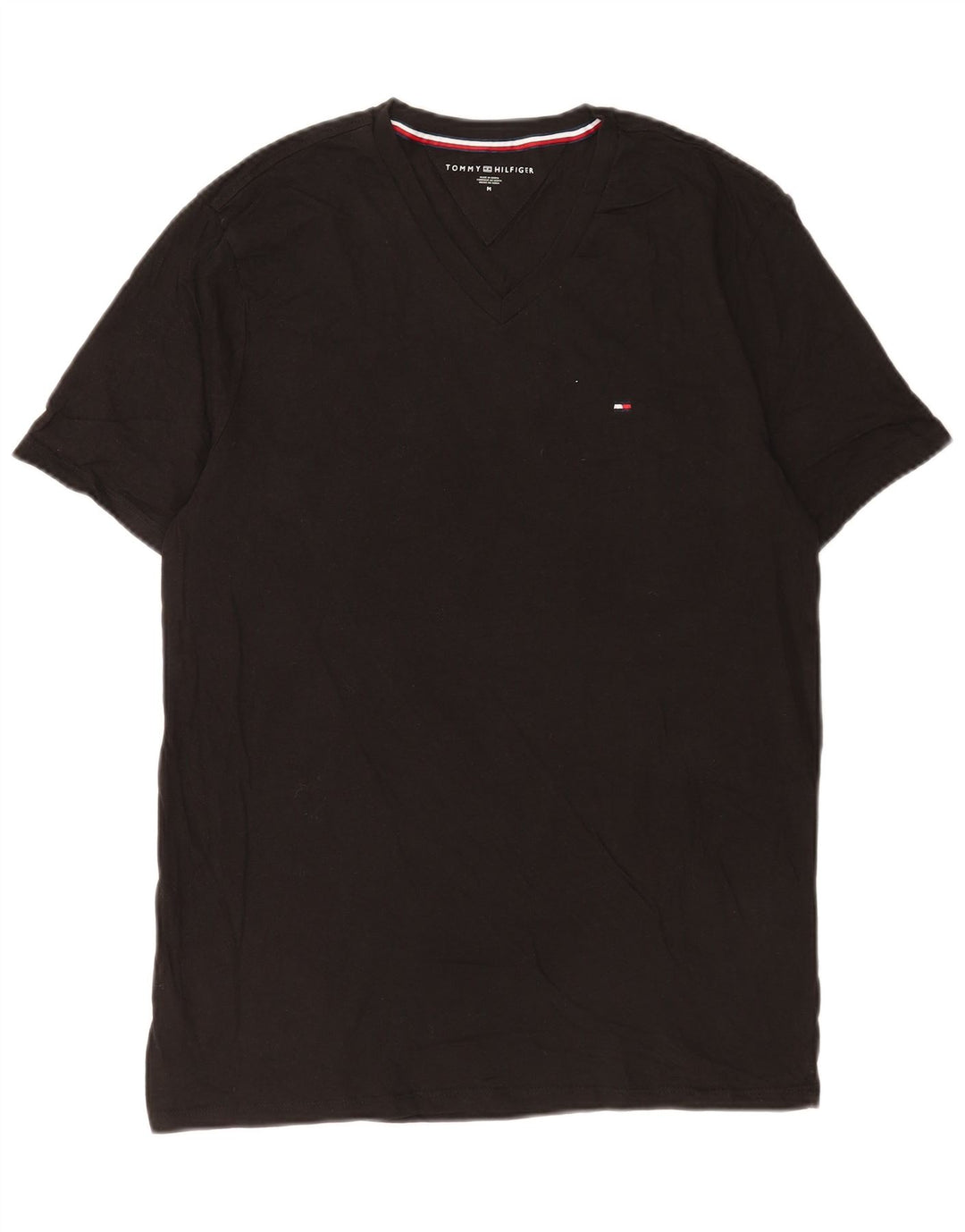 T-shirt męski Tommy Hilfiger Top, średni czarny, bawełniany