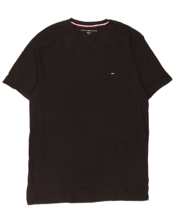 T-shirt męski Tommy Hilfiger Top, średni czarny, bawełniany