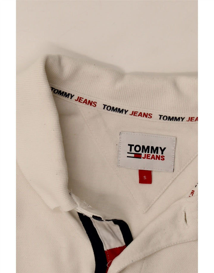 TOMMY HILFIGER Mens Polo Shirt Small Off White Vintage Tommy Hilfiger and Second-Hand Tommy Hilfiger from Messina Hembry 