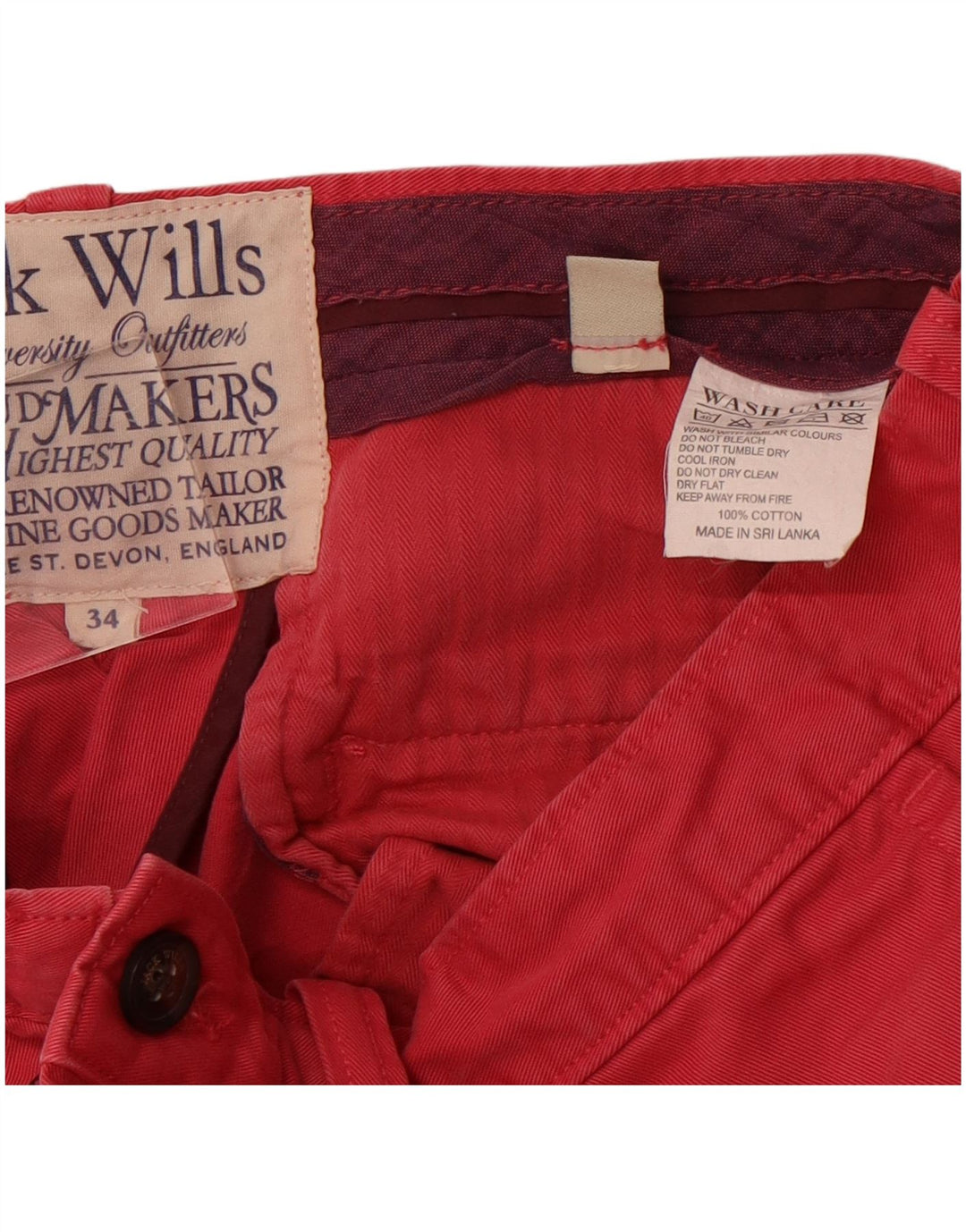 Męskie spodenki Chino Jack Wills W34, duże, różowe, bawełniane