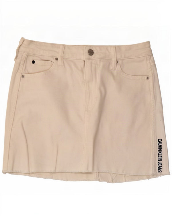 Damska spódniczka mini z grafiką Calvin Klein Jeans W26 Mała biała bawełna