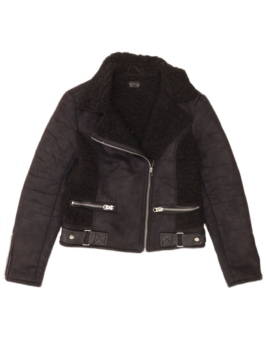 Damska kurtka Sherpa Topshop UK 10, mała czarna