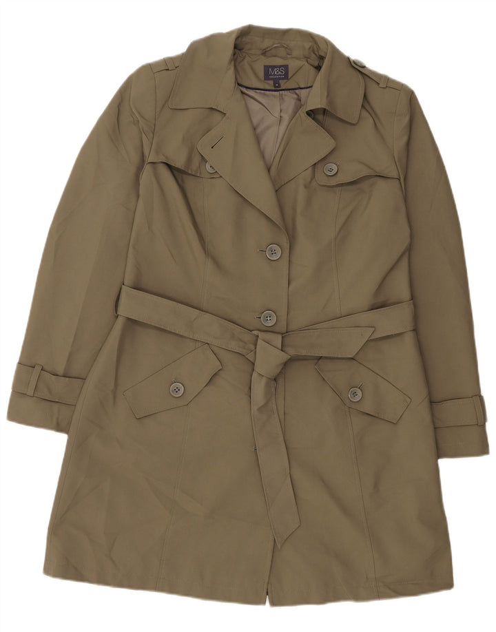 Marks & Spencer Damski trencz UK 14, duży, khaki, poliester