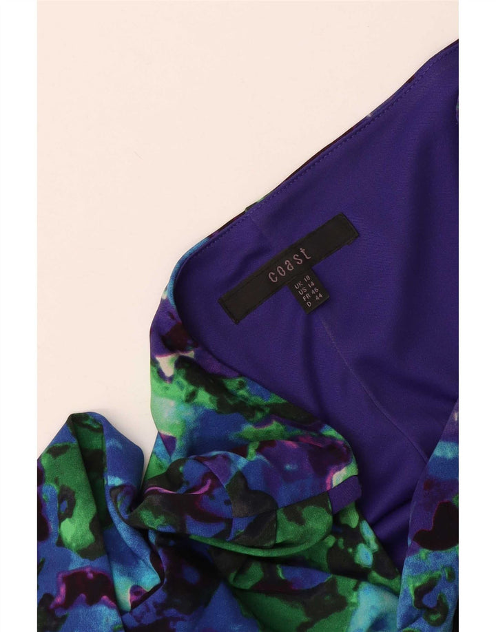 Sukienka damska Coast z abstrakcyjnym wzorem, rękawem 3/4, UK 18 XL, niebieska