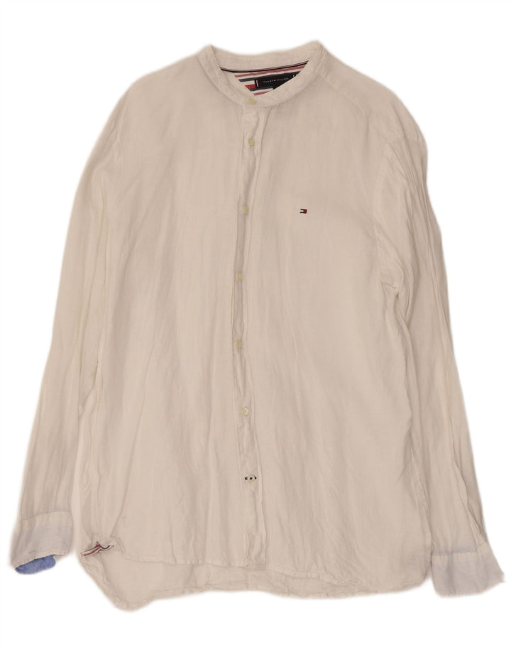 Męska koszula o regularnym kroju TOMMY HILFIGER, duża, biała, lniana