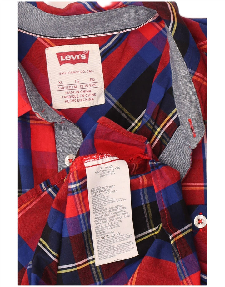 Koszula chłopięca Levi's 13-14 lat XL, bawełniana w czerwoną kratę
