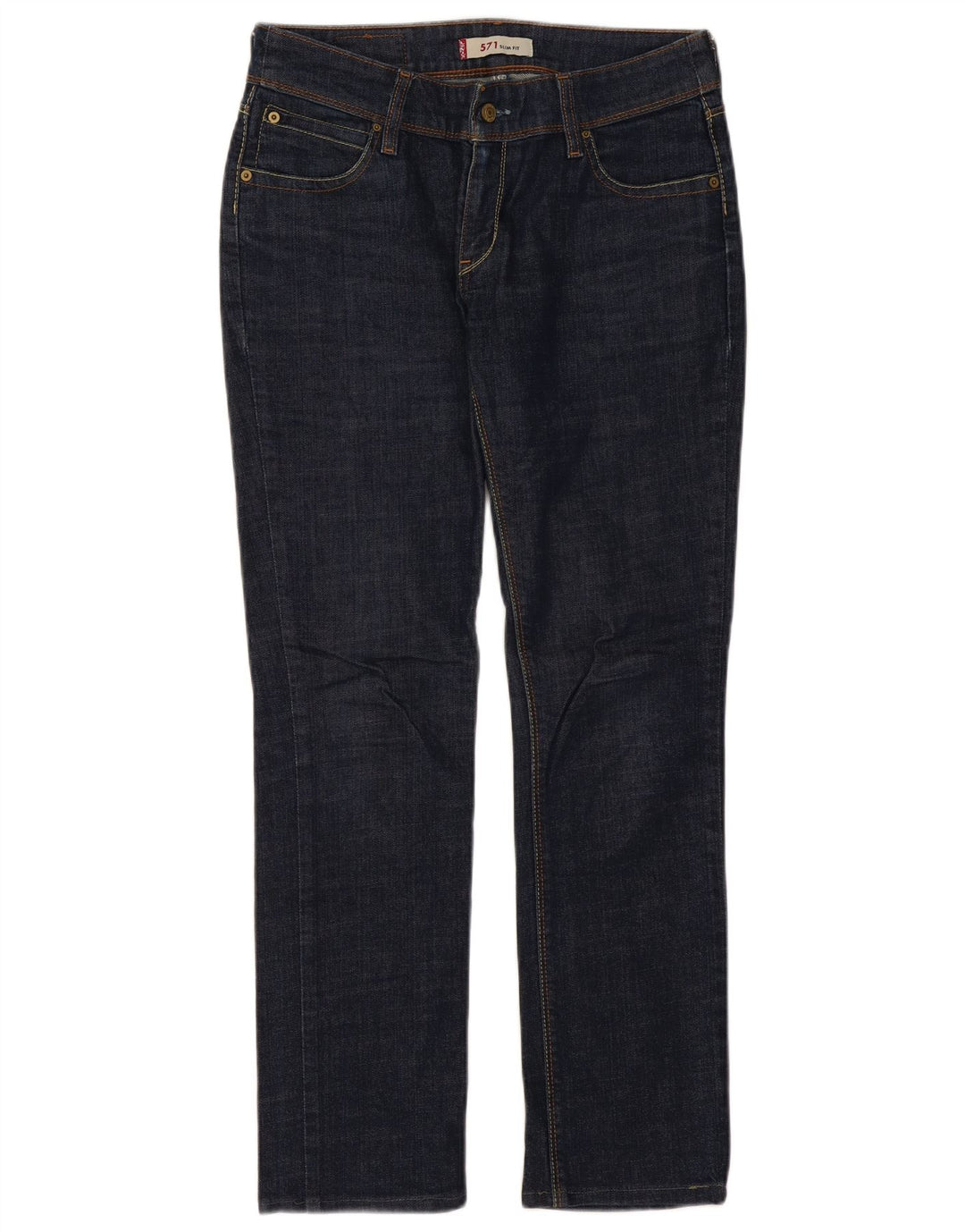 Damskie jeansy LEVI'S 571 Slim W32 L30 Granatowa bawełna