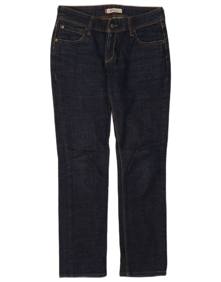 Damskie jeansy LEVI'S 571 Slim W32 L30 Granatowa bawełna