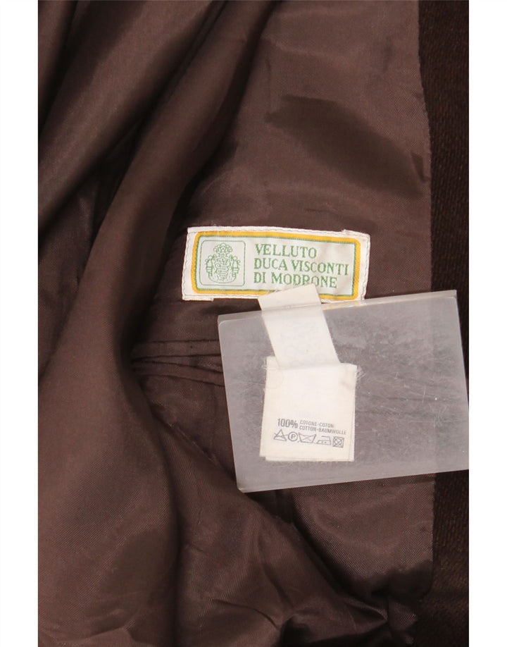Męska marynarka zapinana na 3 guziki Velluto Duca Visconti IT 50, duża, brązowa bawełna
