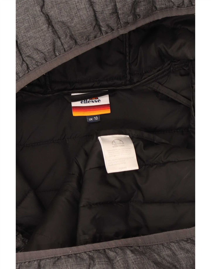 Ellesse Damska kurtka z kapturem, oversize, ocieplana UK 10 Small, szara, poliamid