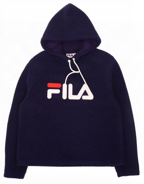 Męski sweter polarowy Fila z kapturem XL, granatowy, poliestrowy
