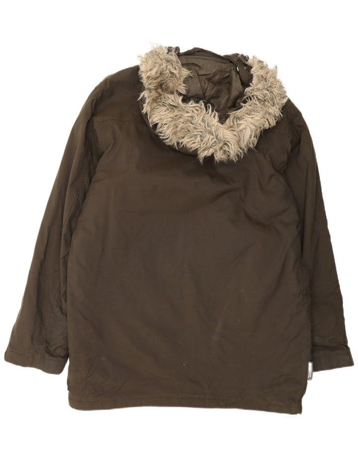 Męska kurtka parka z kapturem Mountain Warehouse UK 38 Średni brązowy nylon