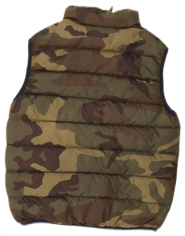 NORTH SAILS Boys Reversible Padded Gilet 5-6 Years Khaki Camouflage