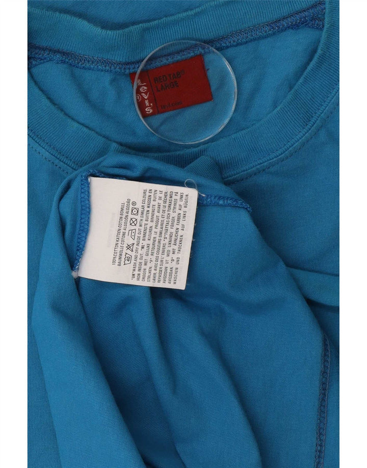 Męski graficzny top Levi's z długim rękawem, duży, niebieski, bawełniany w bloki kolorów