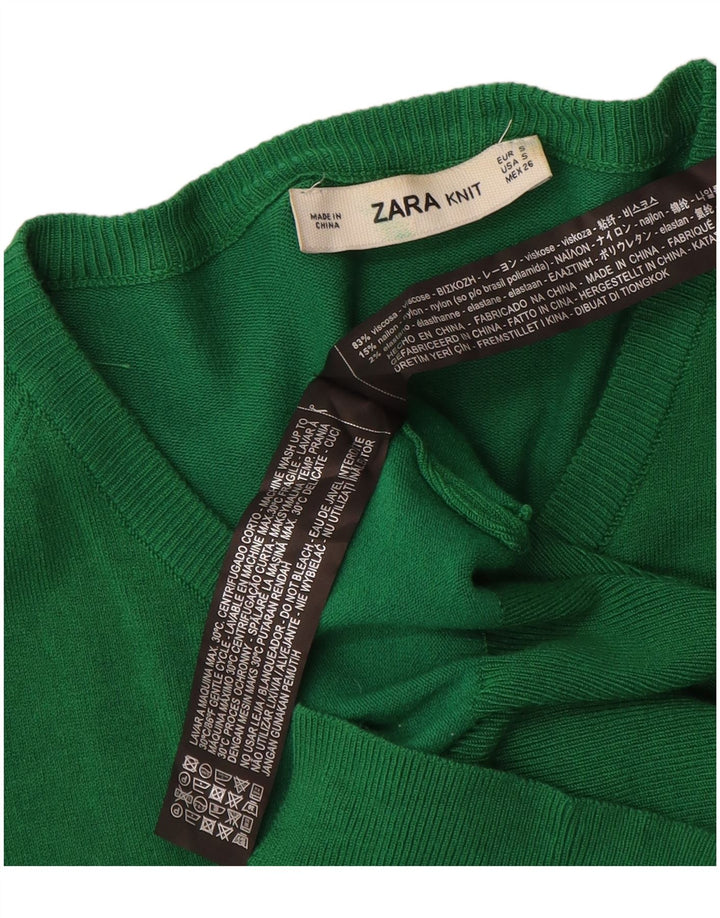 Sweter damski Zara Cardigan UK 10 Small, zielony, wiskoza
