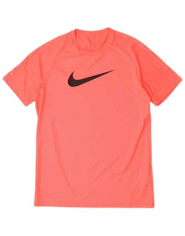 Męski T-shirt Nike Dri Fit z grafiką Top, średni różowy poliester w prążki
