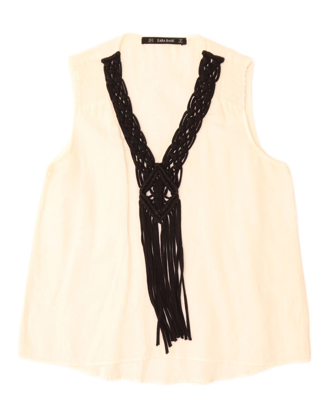 Damska bluzka bez rękawów Zara UK 6 XS biała