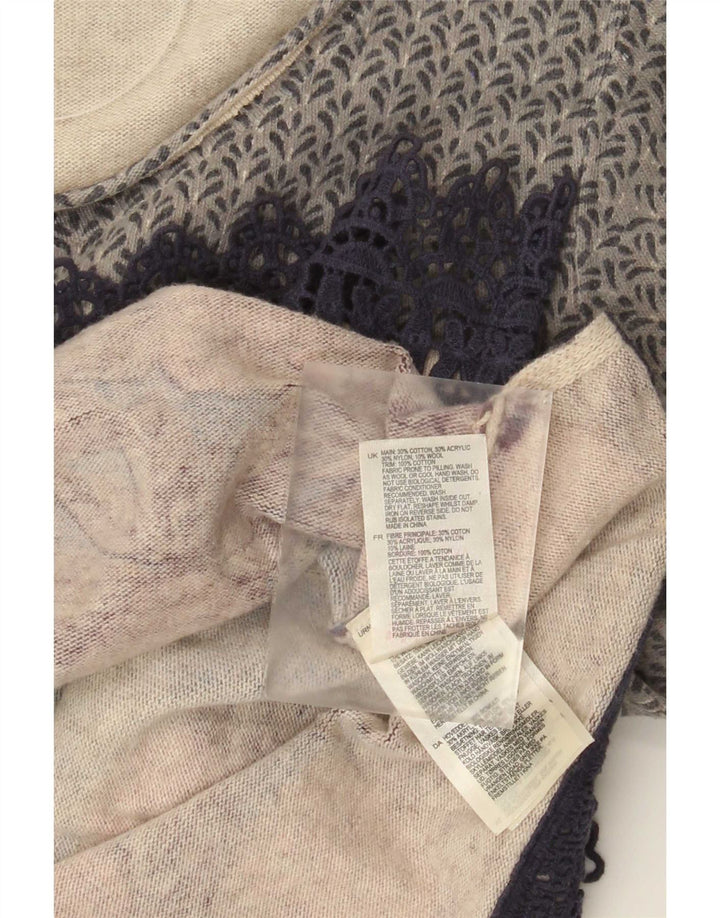 Damski sweter z dekoltem w łódkę White Stuff UK 10, mały, wielokolorowy