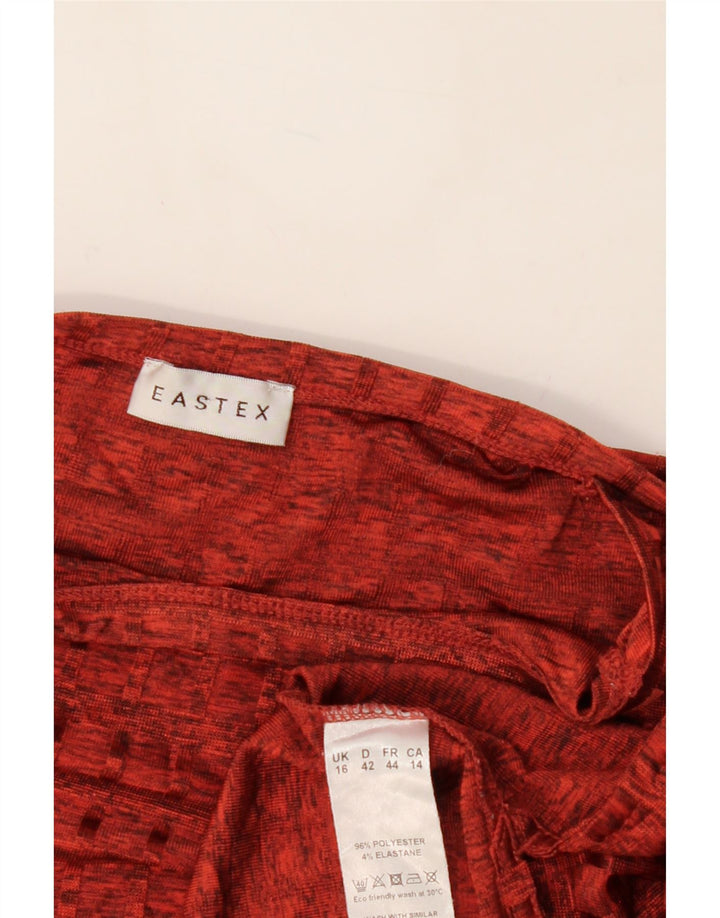 EASTEX Womens T-Shirt Top UK 16 Large Red Flecked Polyester Vintage Eastex and Second-Hand Eastex from Messina Hembry 