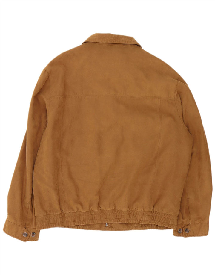 Męska kurtka bomberka Vintage UK 42 XL Brązowa tkanina poliestrowa/diamentowy