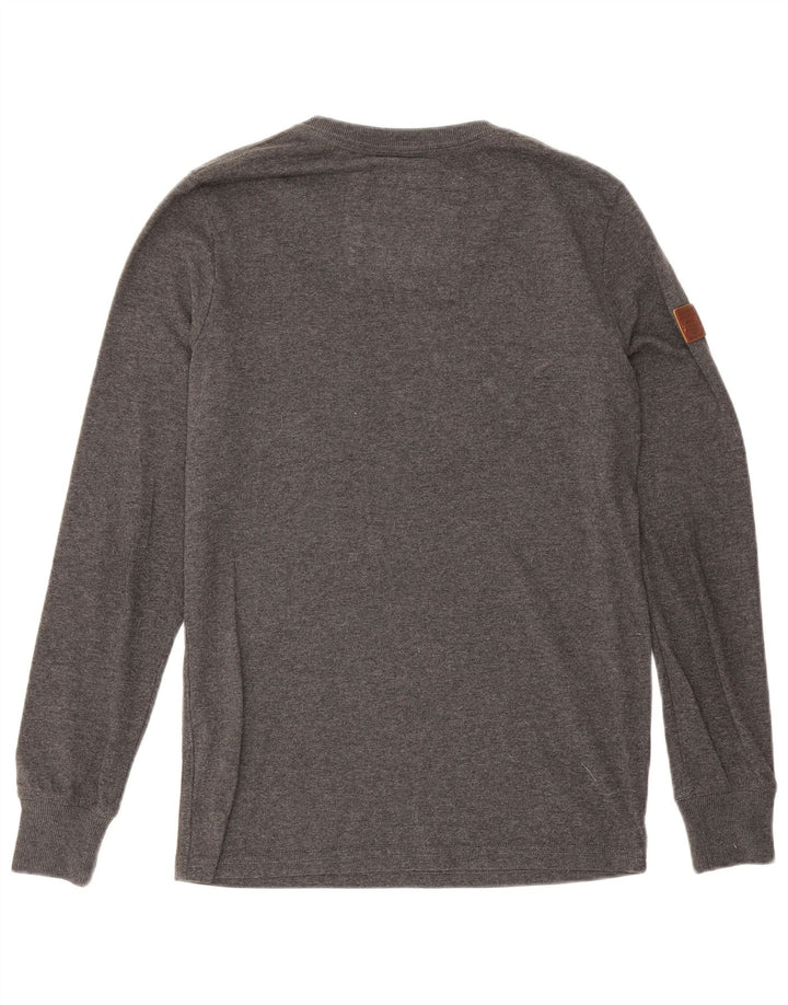 Męski top Superdry z długim rękawem, mały, szary, bawełniany