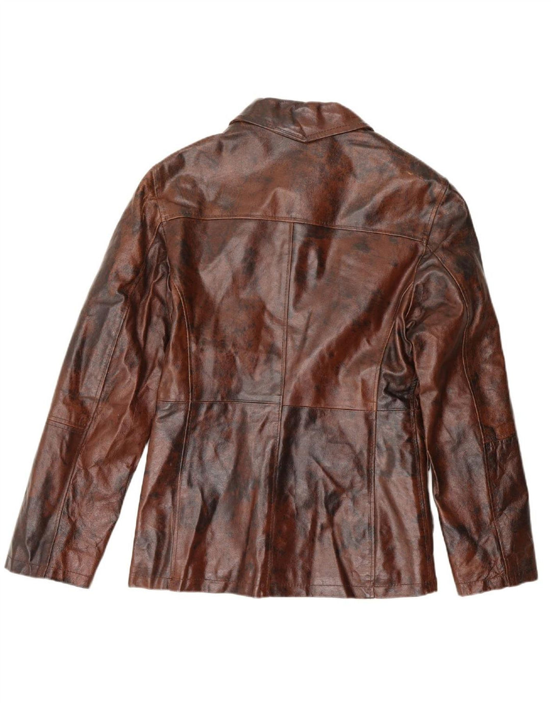 VINTAGE Womens Leather Jacket UK 14 Large Brown