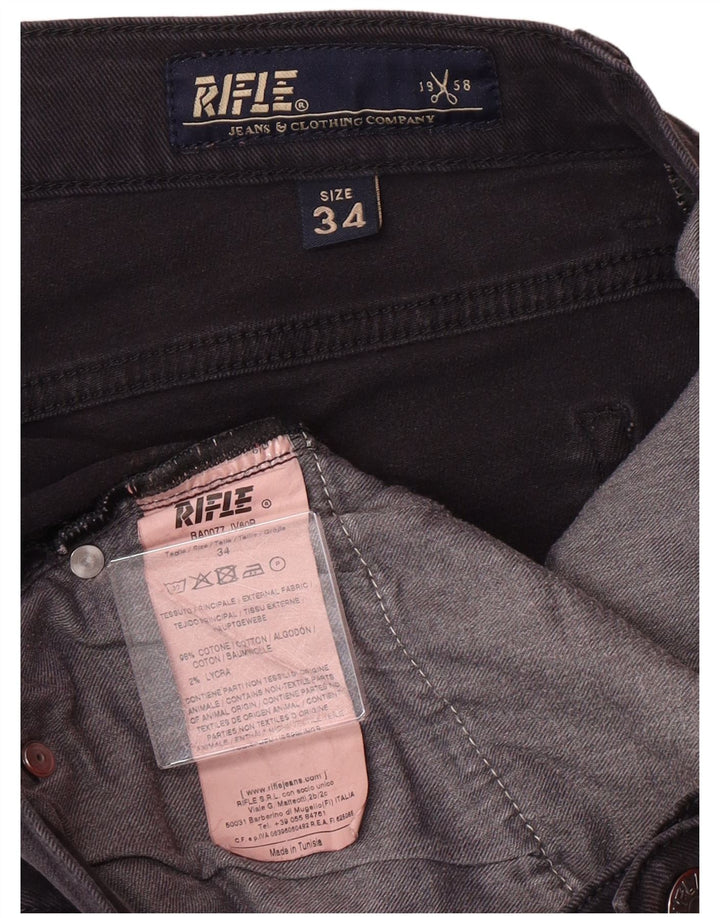 Męskie jeansy slim fit RIFLE W34 L34 Szara bawełna