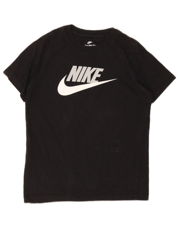 Chłopięcy T-shirt z grafiką Nike na 10-11 lat, średni czarny, bawełniany