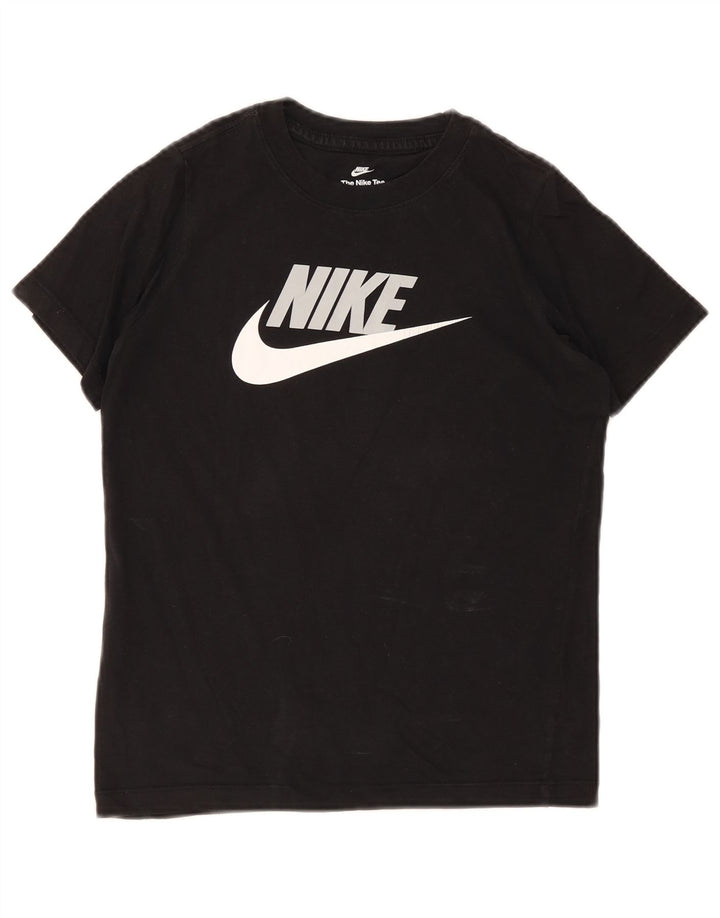Chłopięcy T-shirt z grafiką Nike na 10-11 lat, średni czarny, bawełniany