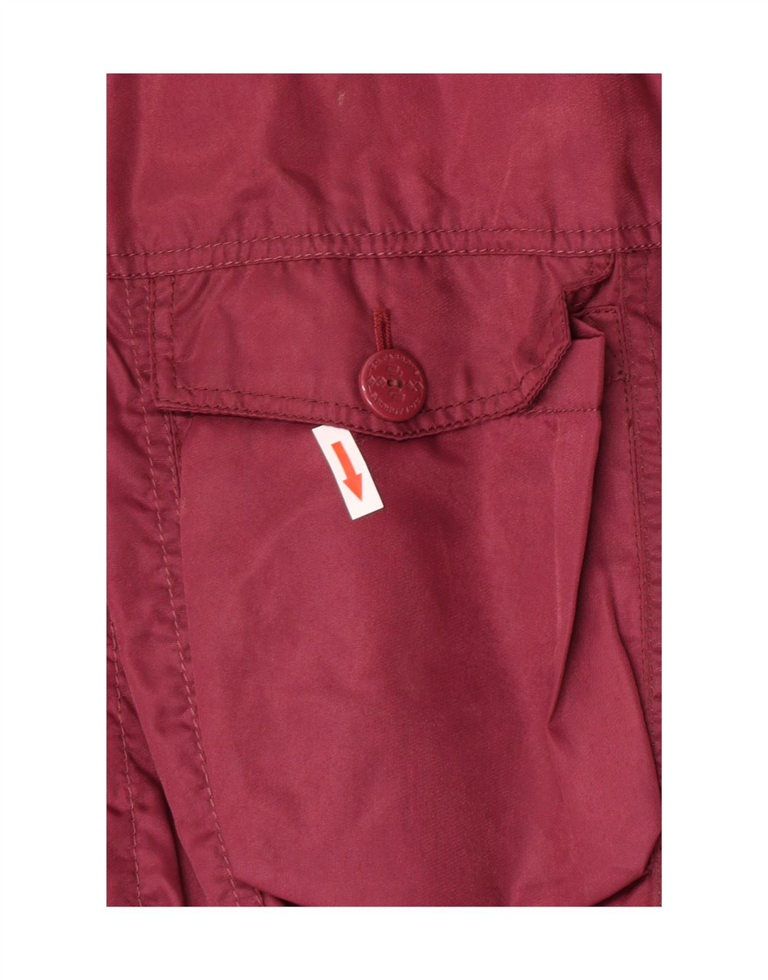 Męska wyściełana kurtka bomber w stylu vintage UK 38, średni bordowy nylon