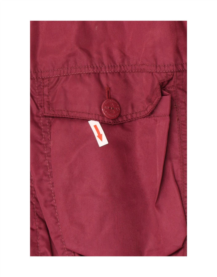 Męska wyściełana kurtka bomber w stylu vintage UK 38, średni bordowy nylon